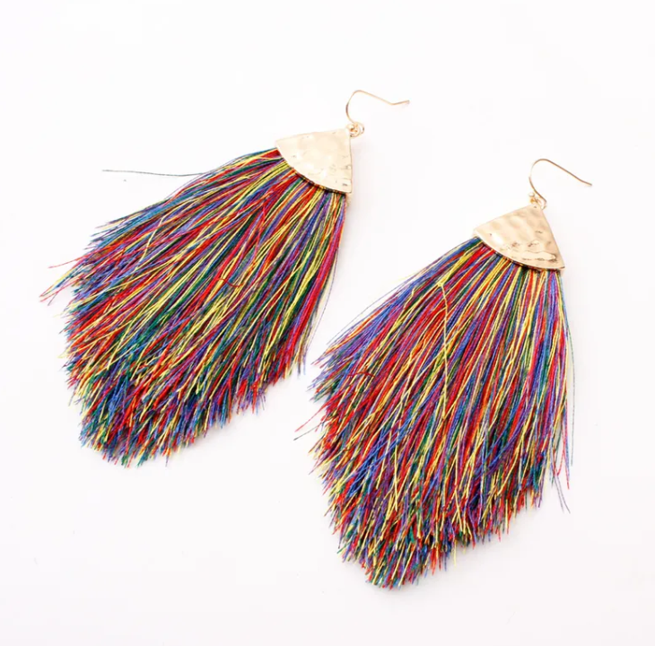 Capped Tassel Earrings - large