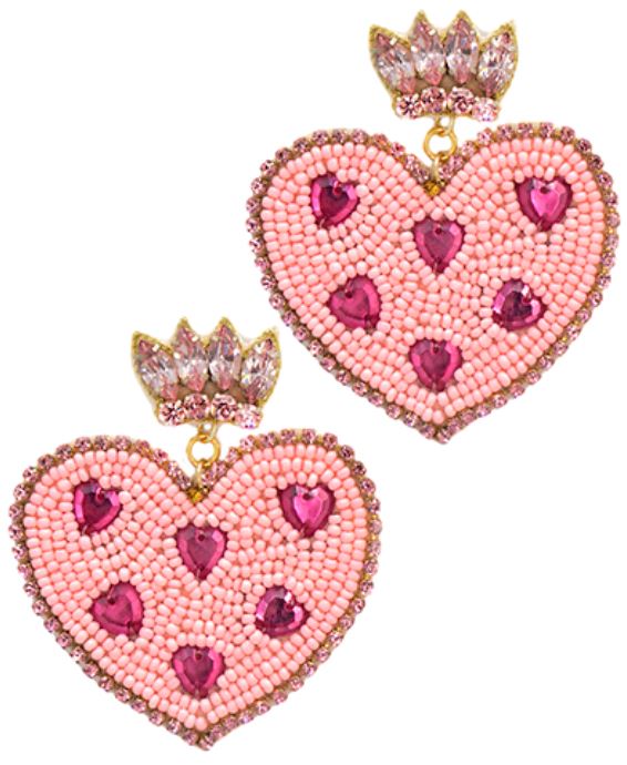 Valentine Beaded & Crystal Hearts