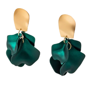 Metallic Color Coated Petal Earrings