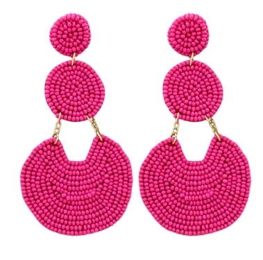 Bead Disk Link Earrings