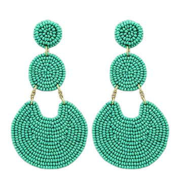 Bead Disk Link Earrings