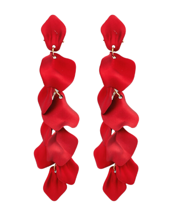 Metallic Petal Drop Earrings