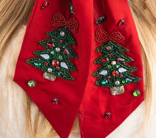 Red Christmas Tree Hair Ribbon