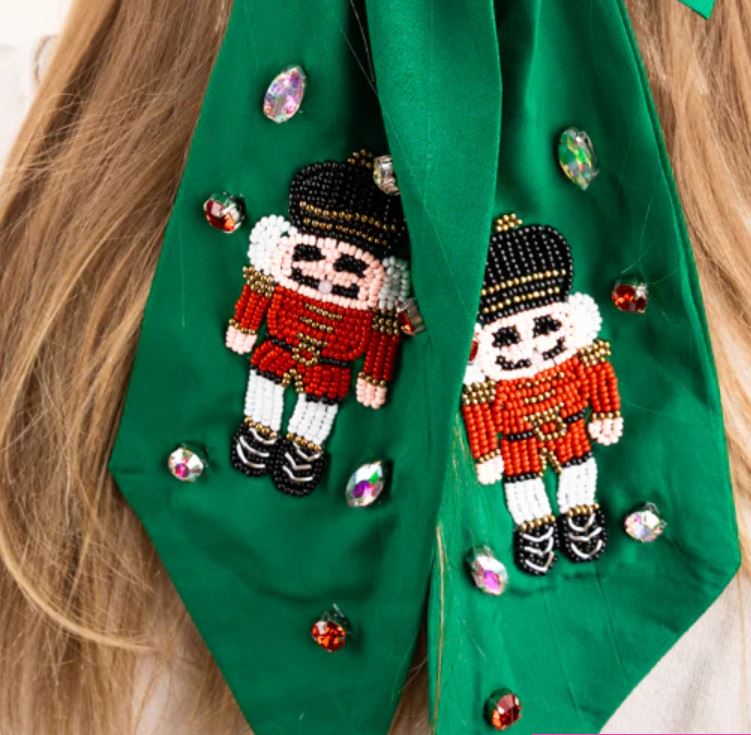 Nutcracker Green Hair Bow