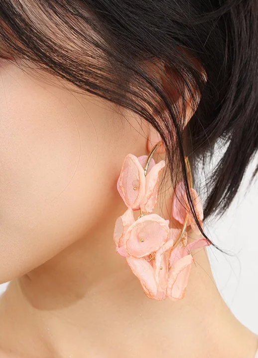 Chiffon Flower Earrings