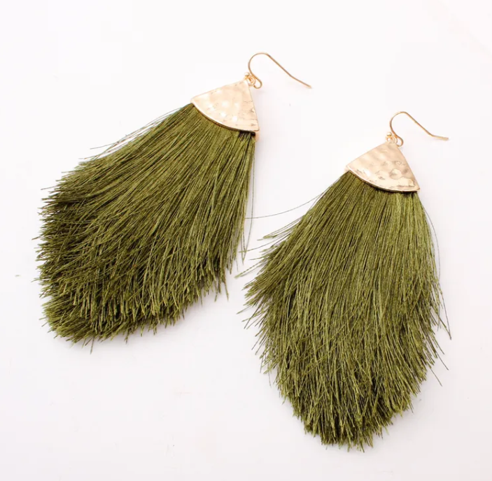 Capped Tassel Earrings - large