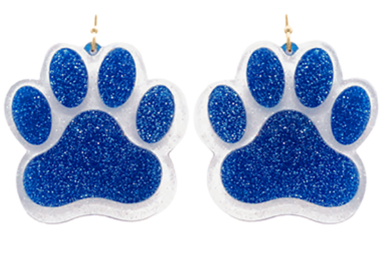 Glitter Paw Print Earrings