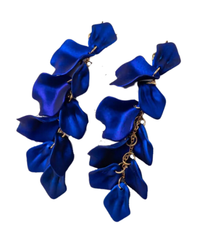 Metallic Petal Drop Earrings