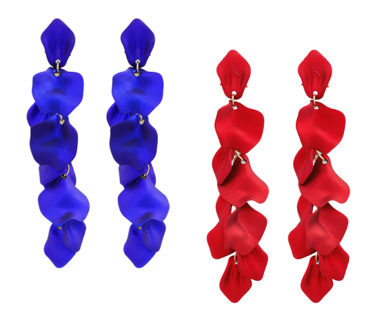 Metallic Petal Drop Earrings