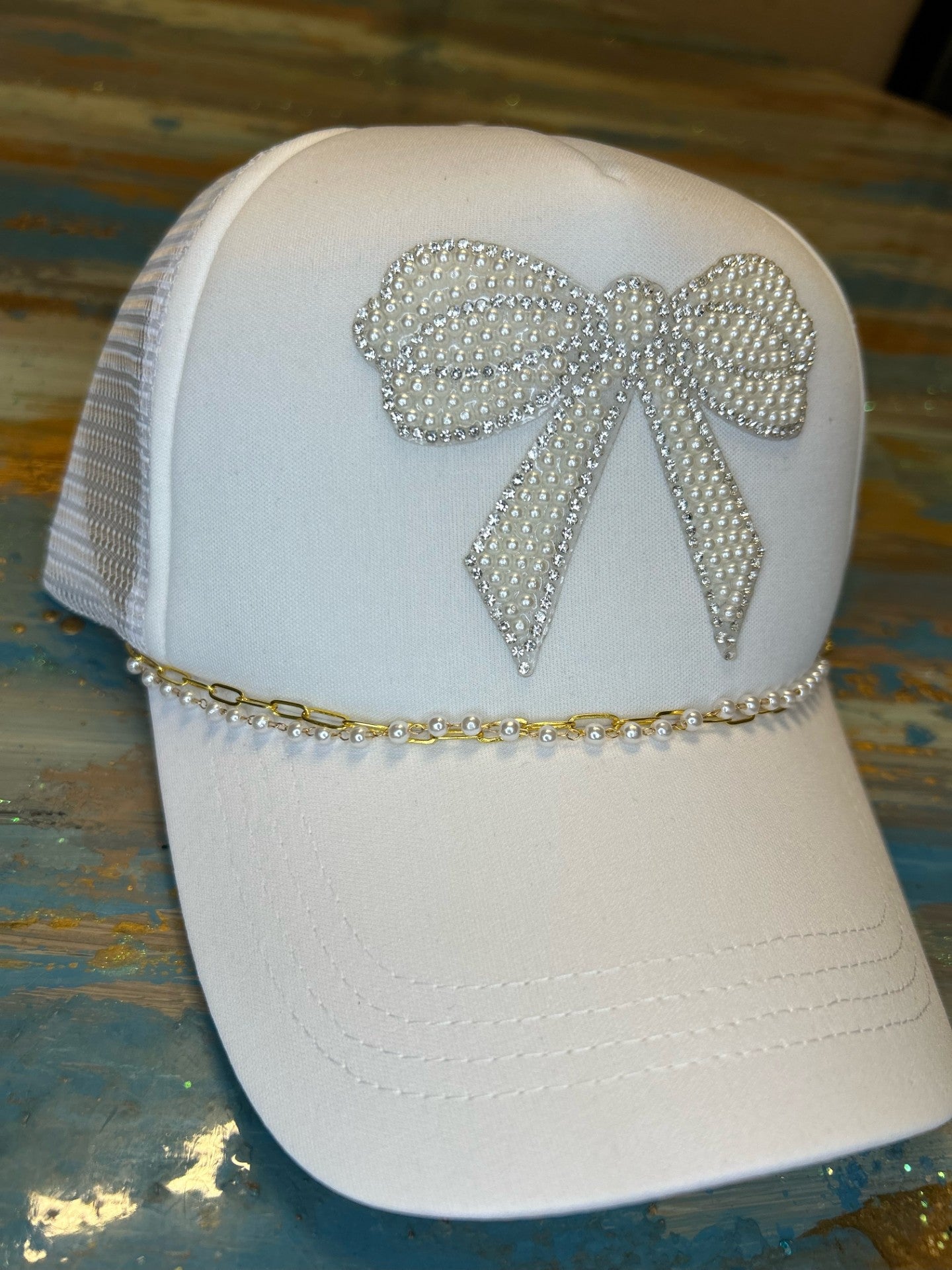 Rhinestone Bow Hat