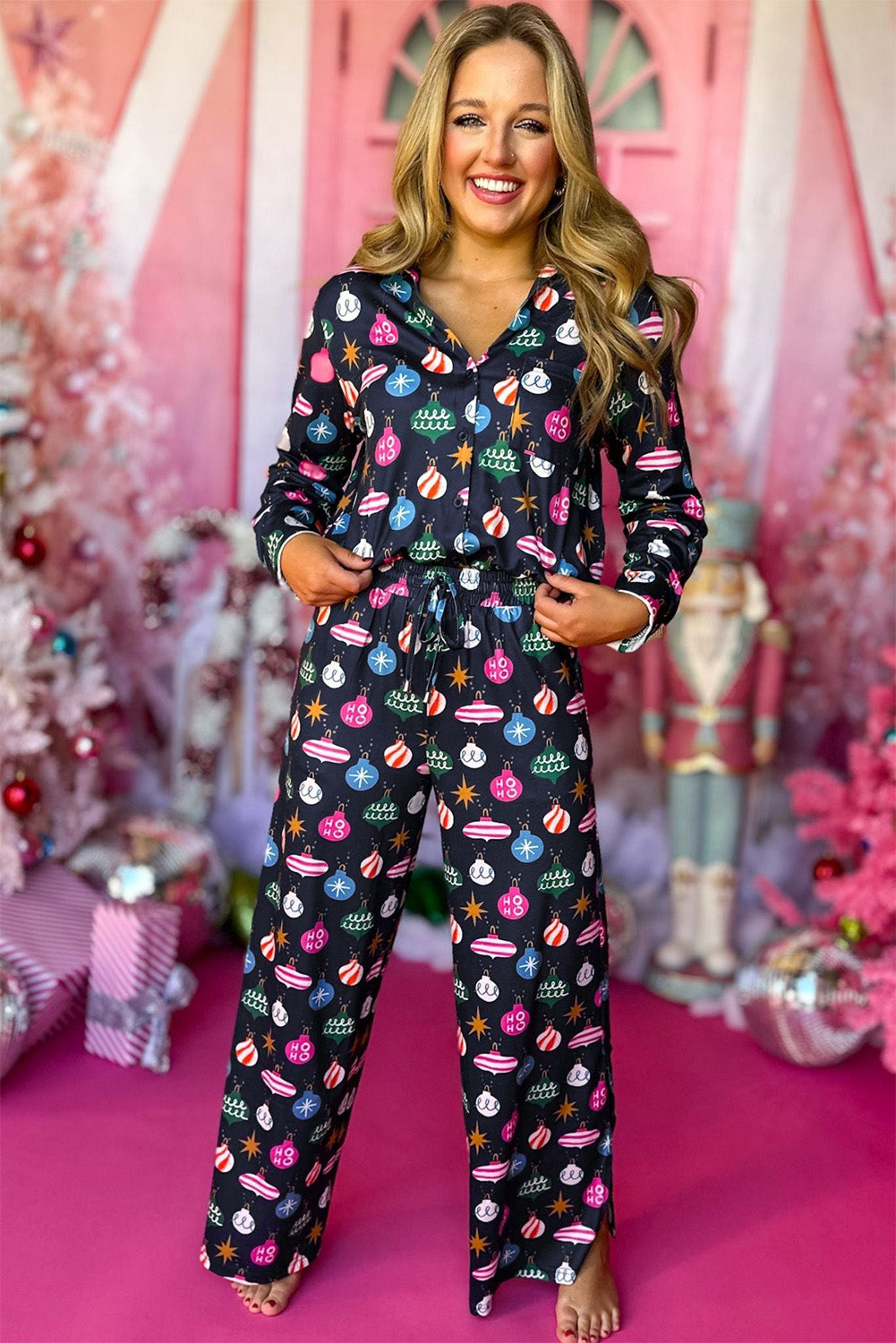 Colorful Christmas Lights Pajama Set