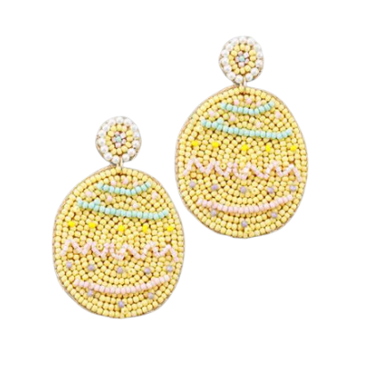 Easter Egg Beaded Earrings