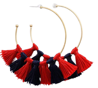 College Color Tassel Earrings