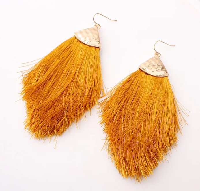 Capped Tassel Earrings - large