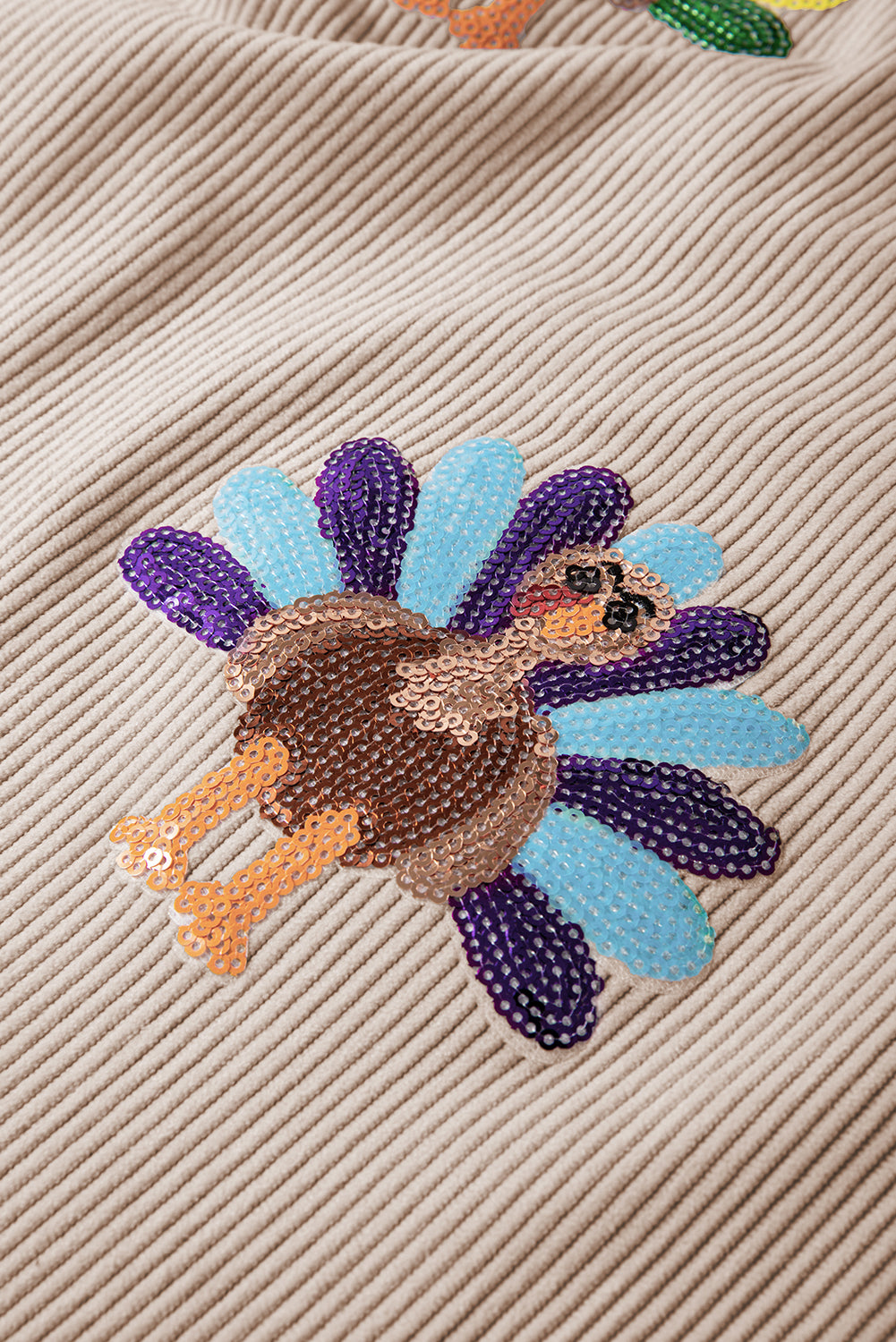Turkey Sequin Corded Baggy Sweatshirt