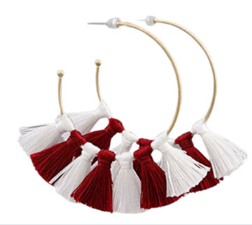 College Color Tassel Earrings
