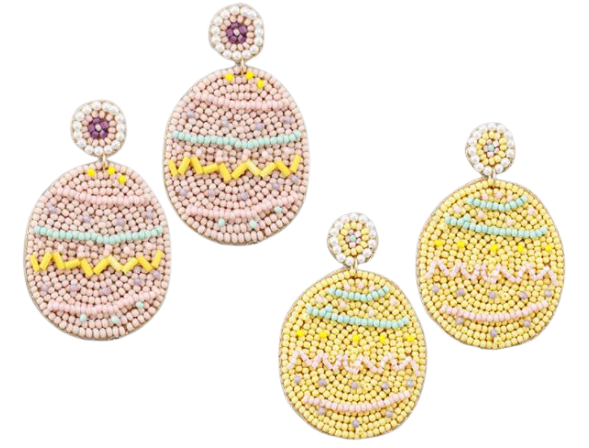 Easter Egg Beaded Earrings