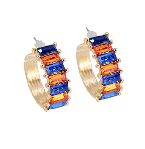 Game Day Baguette Glass Hoops