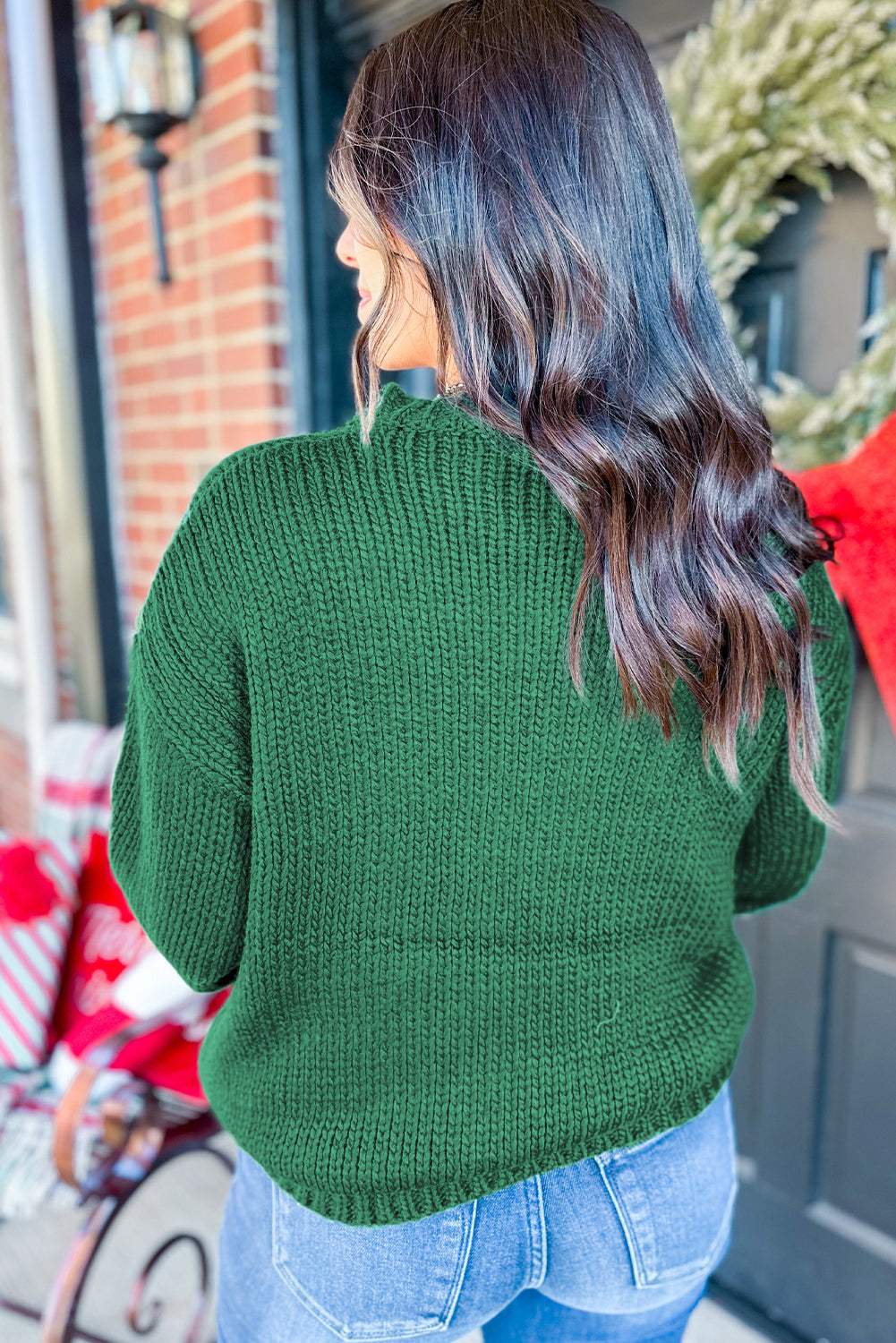 Plaid Bow Christmas Sweater