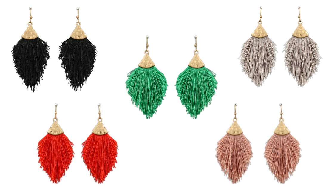 Capped Tassel Earrings - small