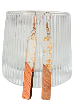 Geometric Resin & Wood Earrings