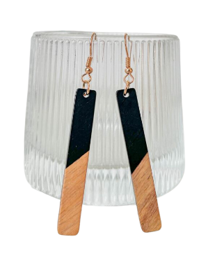 Geometric Resin & Wood Earrings