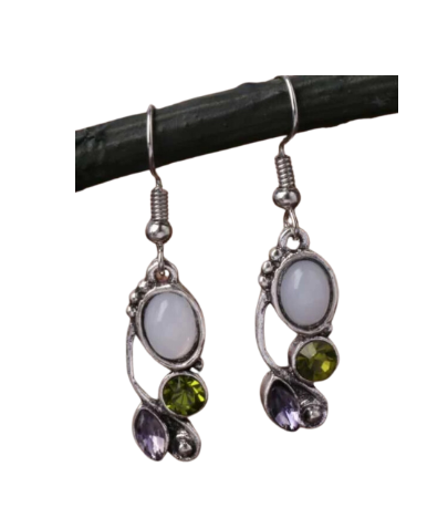 Gemstone Inlay Earrings