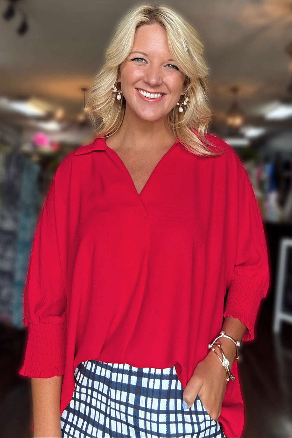 Fiery Red Tunic Top