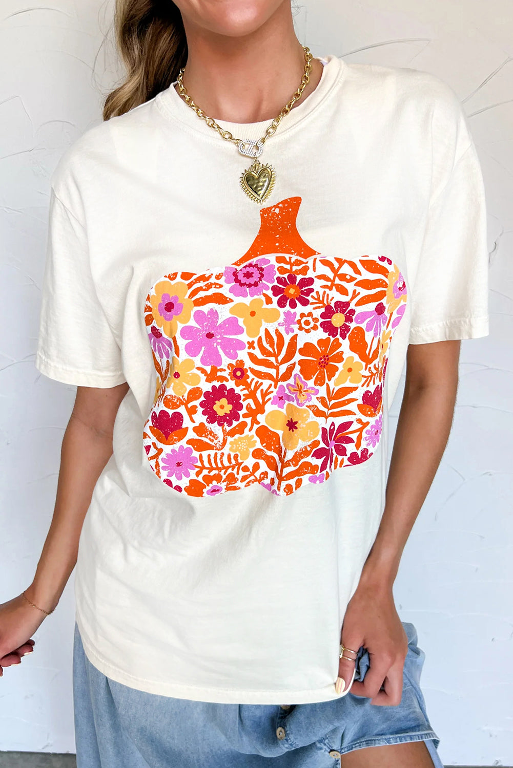 Floral Pumpkin Tee