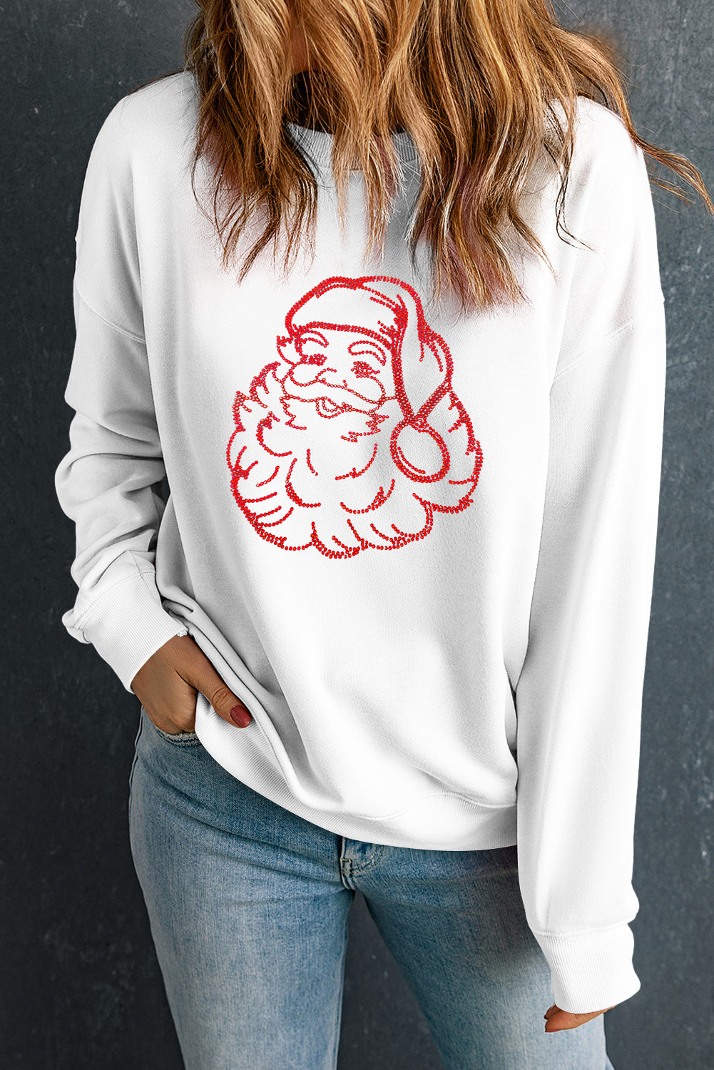 Christmas Santa Claus Rhinestone Sweatshirt