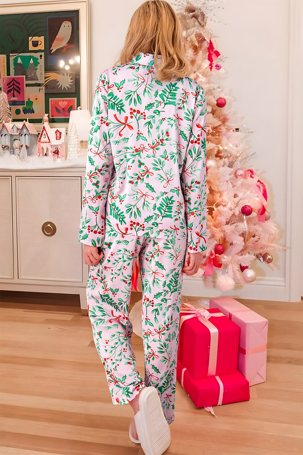 Pink Christmas Pajama Set