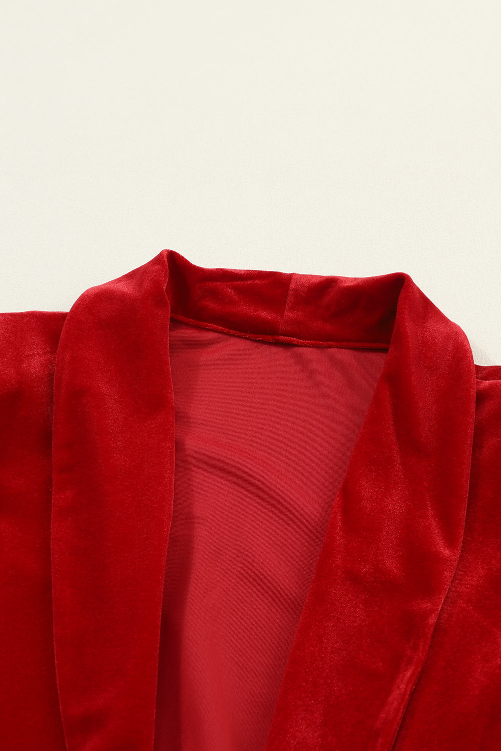 Velvet Elegant Pocket Open Front Long Cardigan