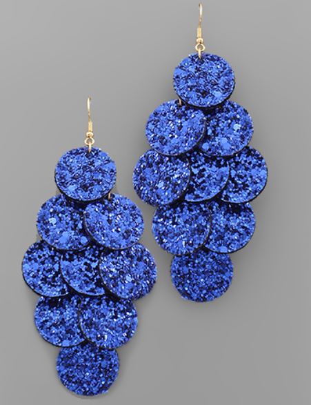 Glitter Disk Cascade Earrings