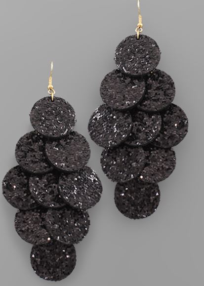 Glitter Disk Cascade Earrings