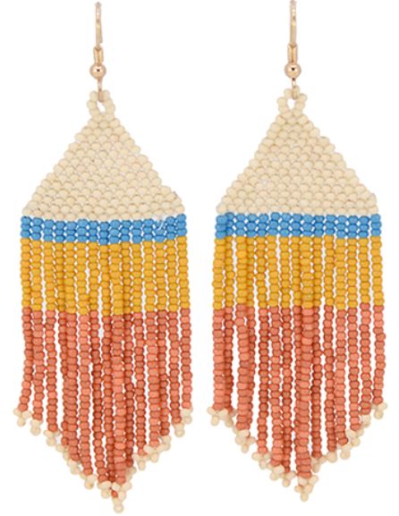 Seed Bead Tassel Earrings