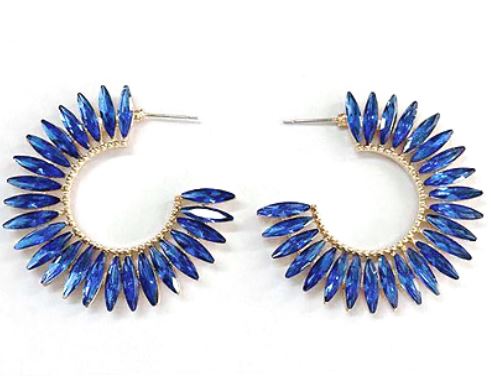 Crystal Marquise Hoops