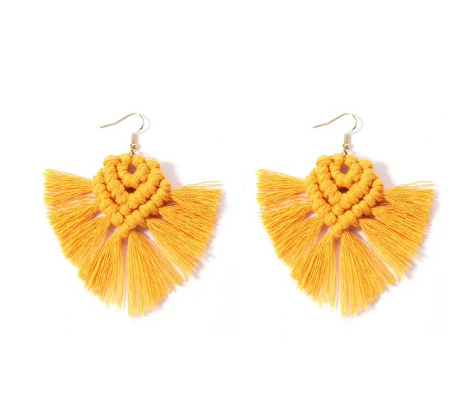 Bohemian Cotton Tassel Earrings