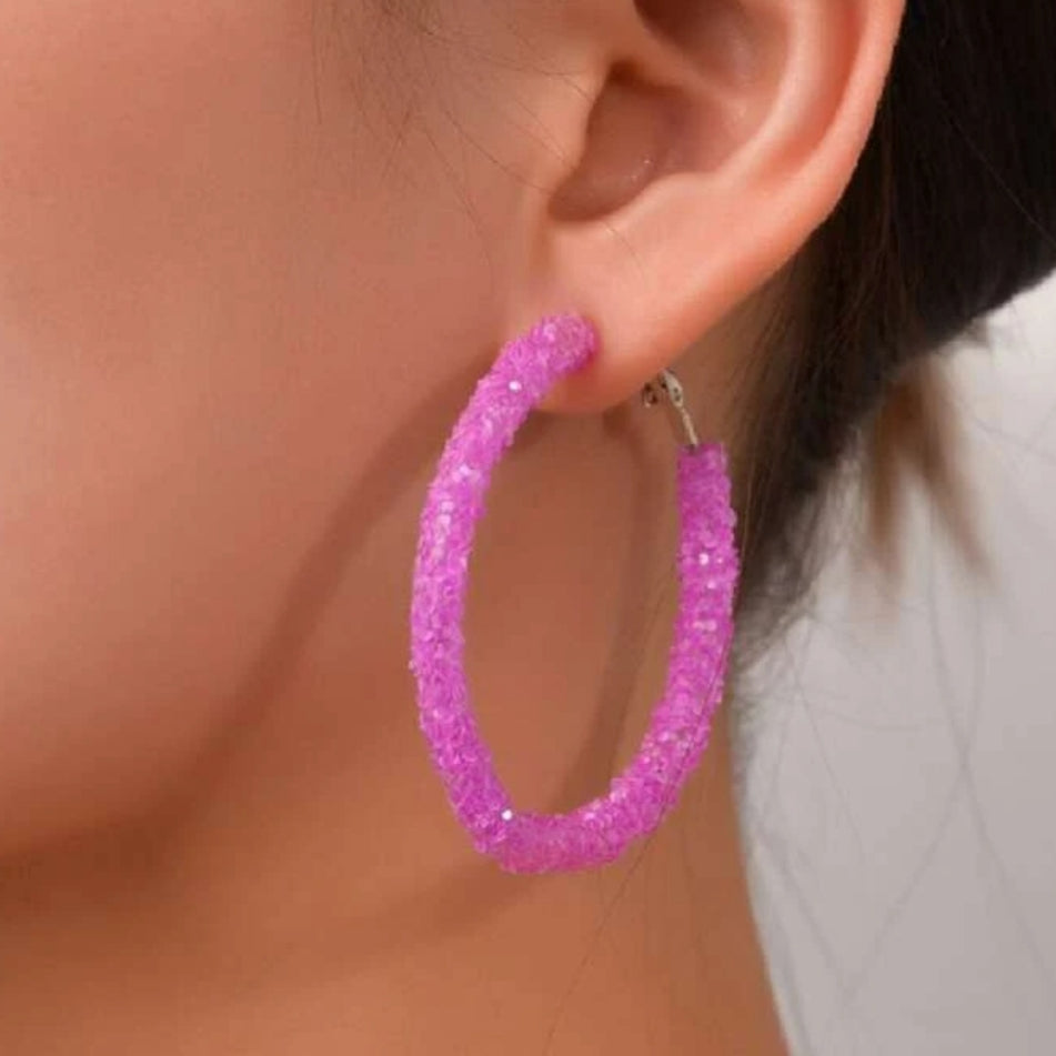 Glitter & Jelly Hoop Earrings