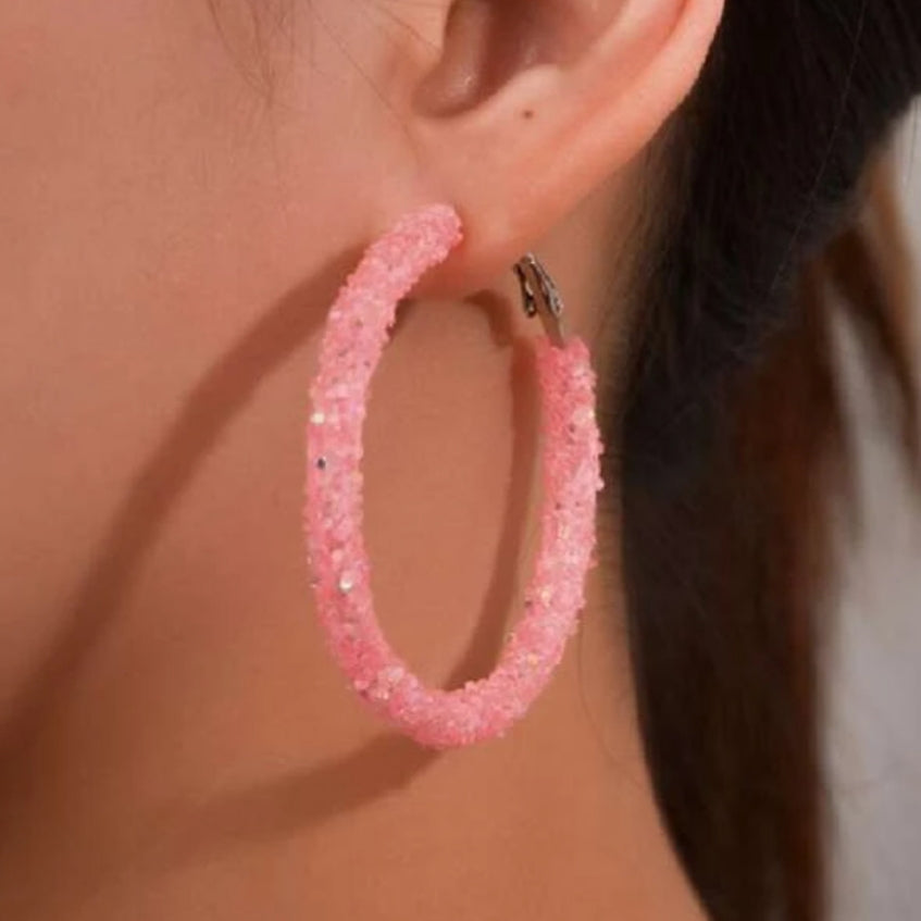 Glitter & Jelly Hoop Earrings