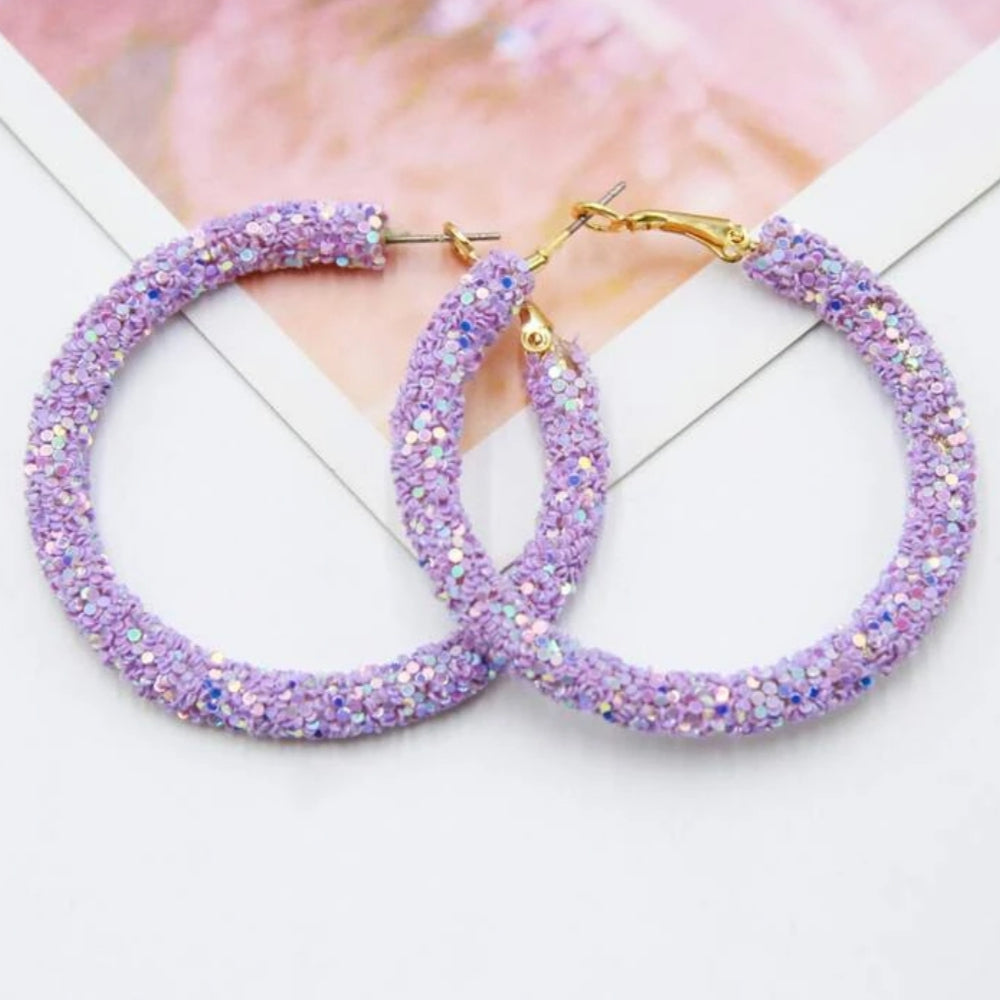 Glitter & Jelly Hoop Earrings