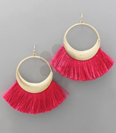 Fan Tassel Circle Earrings