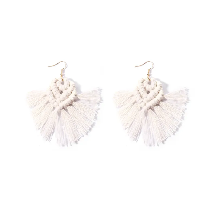Bohemian Cotton Tassel Earrings