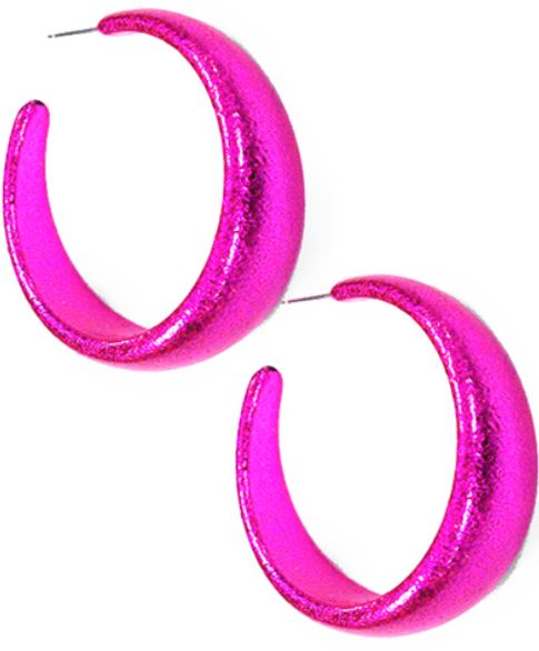 Metallic Coated Color Hoop Earrings