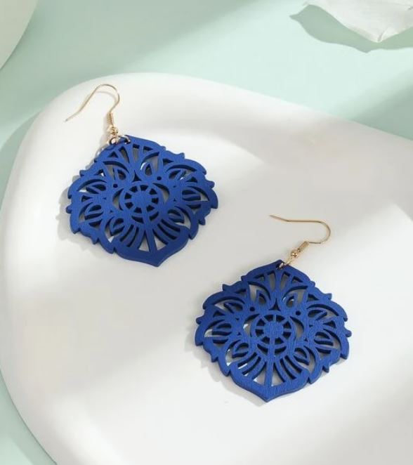 Wooden Cut Out Earrings