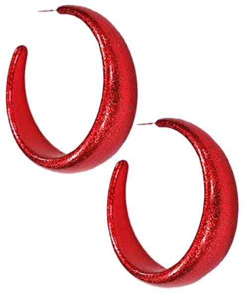 Metallic Coated Color Hoop Earrings