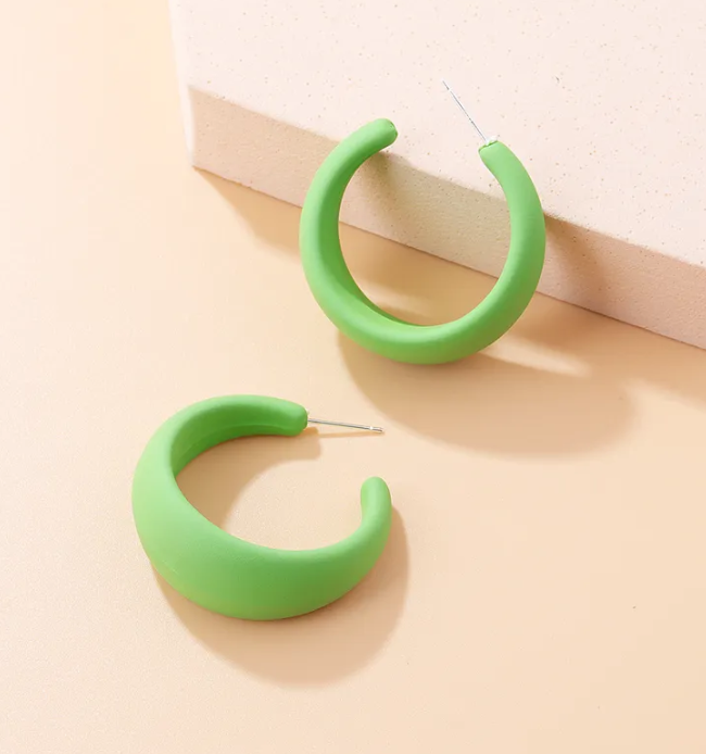 Retro Solid Color Rubber Hoops