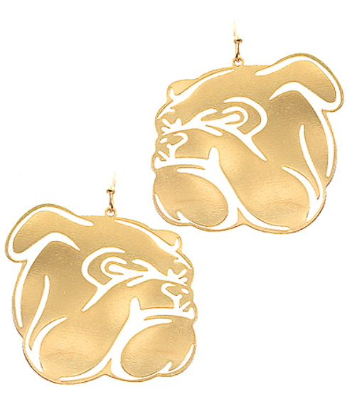 Bulldog Head Filigree Earrings
