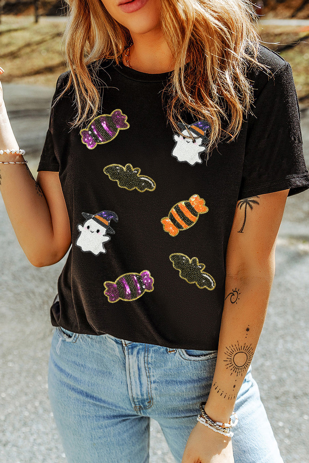 Sequined Halloween Spirit  Tee