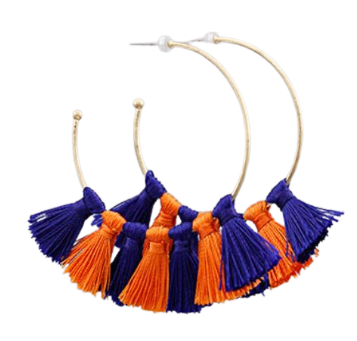 College Color Tassel Earrings