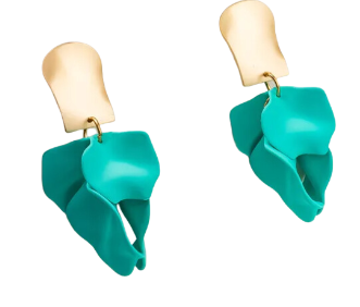 Color Coated Petal Fringe Earrings